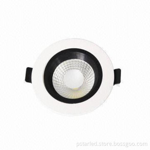 Recessed TUV COB Downlight with >0.95PE, >80CRI, CE/RoHS Certificates, High Efficiency/Energy-saving